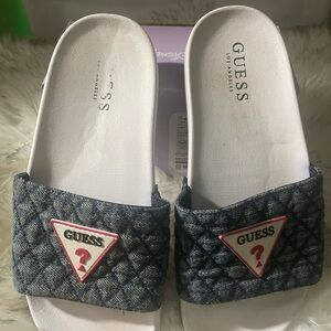Guess Blue Quilted Slides